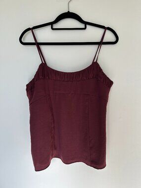Banana Republic Shirred Camisole Dark Cherry Size 12